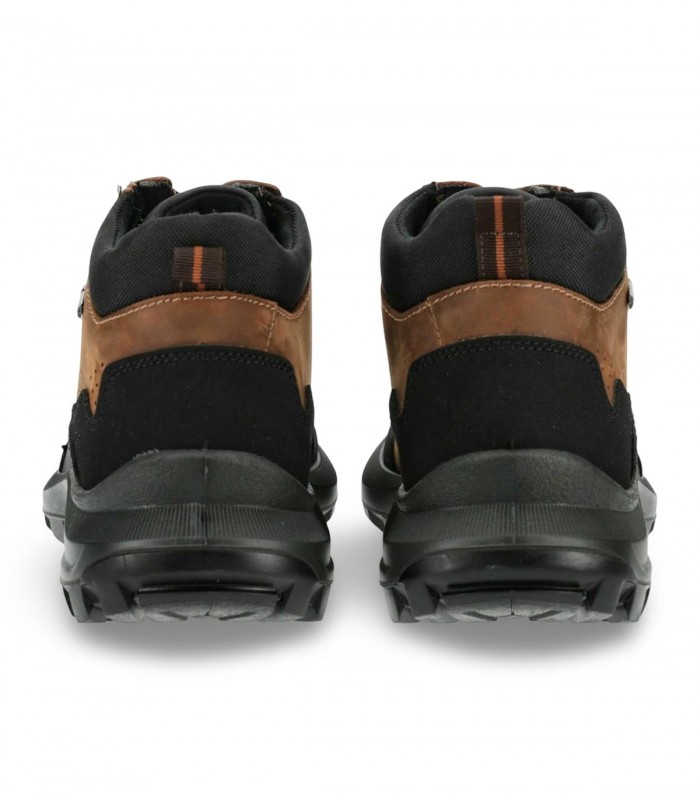 Botín de cordones Nature N200 en piel negra con cremallera e impermeable