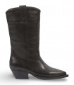 Bota campera Another Trend 5687 en piel negra con tacón cubano
