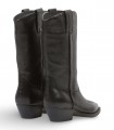 Bota campera Another Trend 5687 en piel negra con tacón cubano