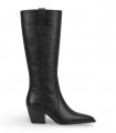 Bota alta Another Trend 5678 en piel negra con tacón ancho