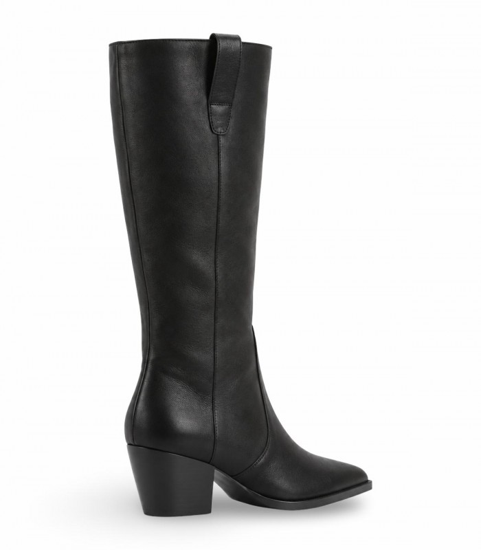 Bota alta Another Trend 5678 en piel negra con tacón ancho