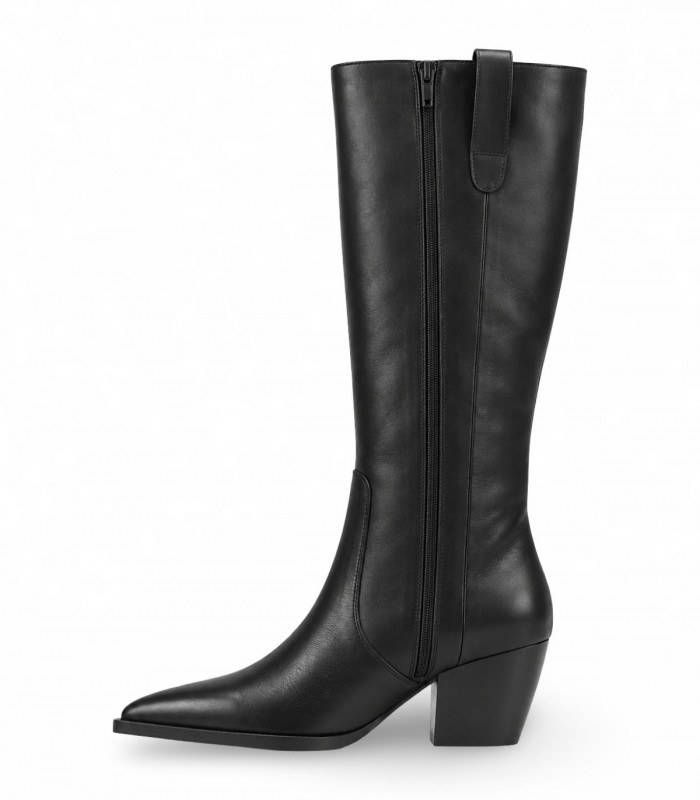 Bota alta Another Trend 5678 en piel negra con tacón ancho