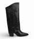 Bota alta western Lol Shoes Baltar 7530 en piel negra con tacón ancho