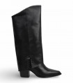 Bota alta western Lol Shoes Baltar 7530 en piel negra con tacón ancho