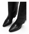 Bota alta western Lol Shoes Baltar 7530 en piel negra con tacón ancho