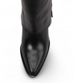 Bota alta western Lol Shoes Baltar 7530 en piel negra con tacón ancho