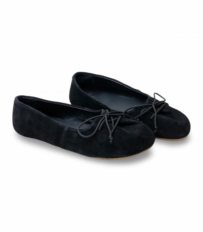 Francesita barefoot Eli Soft 57110 en velour negro con lazo fino
