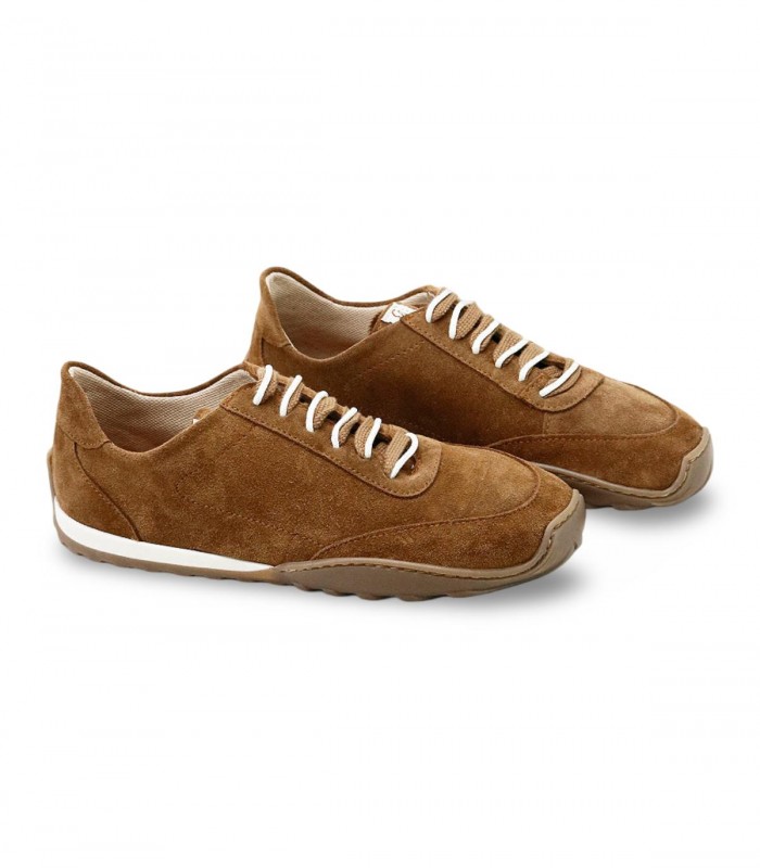 Deportiva barefoot Eli Soft 68010 Sigaro en velour color cuero de gran flexibilidad