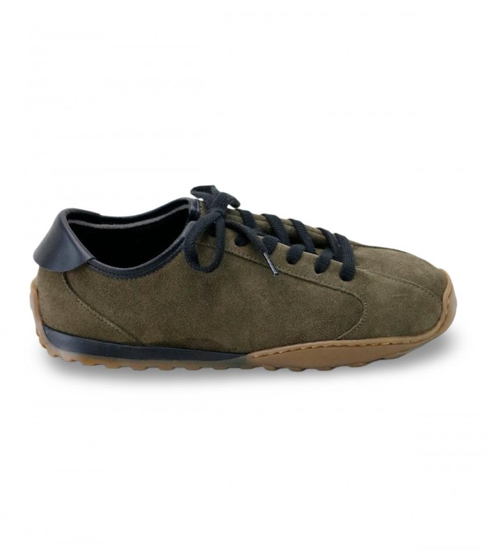 Deportiva barefoot Eli Soft 68009 Army en velour verde de estructura ligera