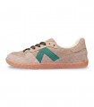 Deportiva barefoot Coqueflex Core Stone en tono piedra con detalle verde