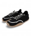 Deportiva barefoot Coqueflex Sena Black negra con suela caramelo y drop cero