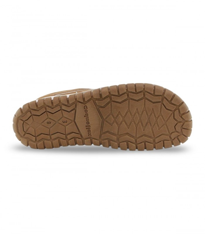 Deportiva barefoot Coqueflex Kian Earth color cuero con suela caramelo de relieve