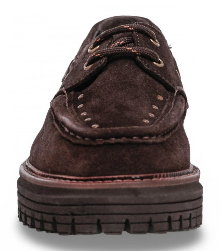 Náutico de plataforma TOP3 SS1892 en velour moka con suela chunky dentada