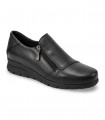 Zapato Valerias 2800 en piel negra con cremallera lateral y suela flexible