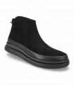 Zapato casual 48 Horas 2801 en nobuck negro con suela gruesa ligera