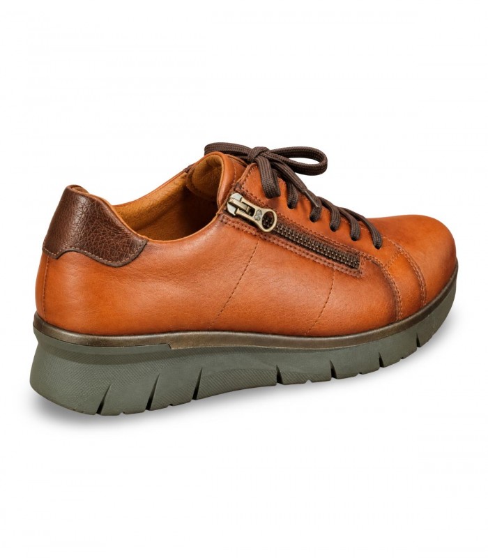 Deportivo Giorda 25900 en piel cuero y bronce con cremallera lateral