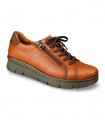 Deportivo Giorda 25900 en piel cuero y bronce con cremallera lateral