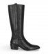 Bota alta western Lol Shoes Mourisca 7522 en piel negra con tacón campero