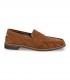 Mocasín TOP3 SS1881 en serraje moka con antifaz y costuras artesanales