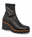 Botín elástico Celia Company 3601 Zingaro negro con cuña alta y plataforma
