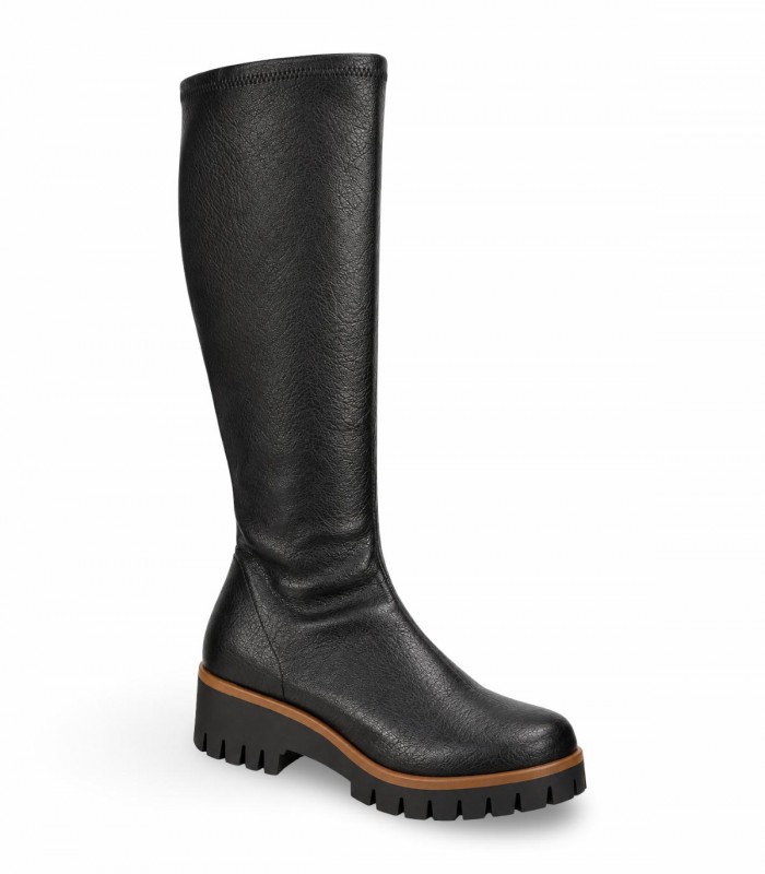 Bota alta Celia Company 3701 negra con plataforma ligera y suela dentada