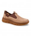 Zapato casual 48 Horas 1401 en nobuck taupe con entrada elástica y suela ligera