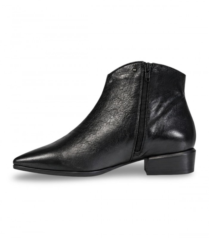 Botín cowboy Barminton 17061 Zoe en piel negra Bellida con acabado satinado