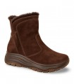 Botín de cuña IGI & CO 2155211 en velour marrón con cremallera y Gore-Tex