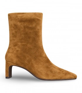 Bota alta Lodi Mia de ante taupe con tacón curvado
