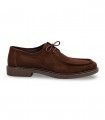 Zapato Wallaby Luis Gonzalo 8208 en piel velour marrón con bordón marcado