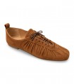 Zapato casual de cordones Whynn TB24075-6004A en ante taupe con corte fruncido