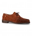 Zapato casual de cordones TOP3 SS1882 en serraje moka con costuras vistas