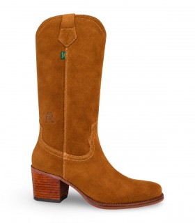 Bota cowboy Valverde del Camino DKT 97 Oil Capuccino en velour envejecido