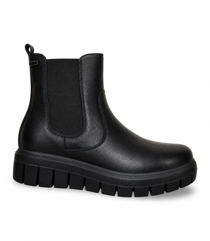 Botín Chelsea IMAC 207188 en piel negra con plataforma dentada e impermeable