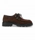 Zapato Luis Gonzalo 5410 sin pelo Basket Niger en velour marrón con plataforma dentada