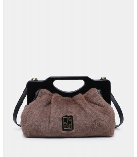 Bolso Pepe Moll 262421 café de pelo suave con asa rígida