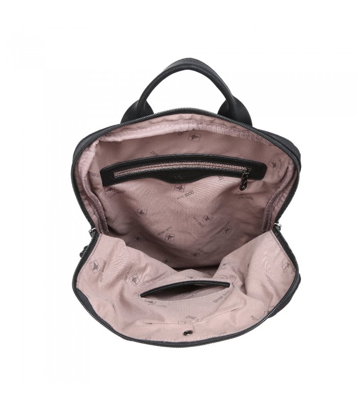 Mochila Pepe Moll 262380 negra en tejido técnico con bolsillo frontal vertical