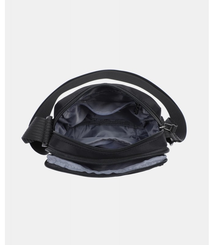 Bandolera saddle Carmela 186240 marrón con solapa y adorno metálico