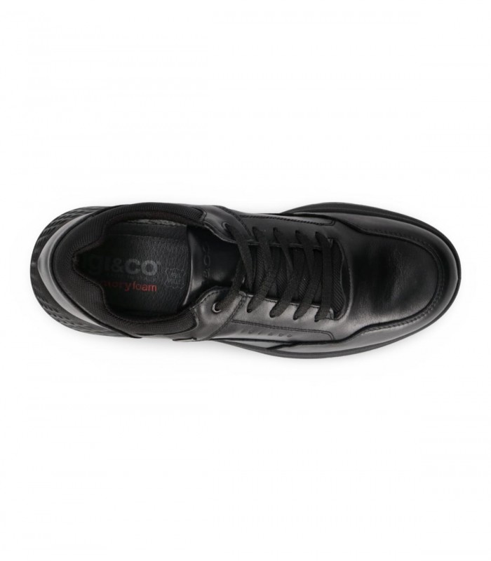 Zapato sport de cordones IGI & CO 2118400 en piel napa negra con Gore-Tex