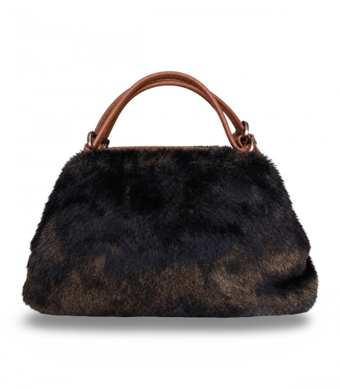Bolso Pepe Moll 262420 negro de pelo suave con asa corta y silueta redondeada