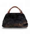 Bolso Pepe Moll 262420 negro de pelo suave con asa corta y silueta redondeada