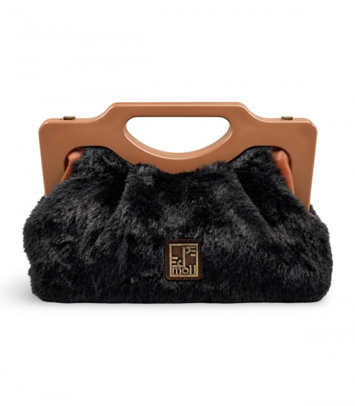 Bolso Pepe Moll 262421 negro en pelo suave con asa rígida