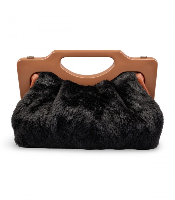 Bolso Pepe Moll 262421 negro en pelo suave con asa rígida