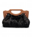 Bolso Pepe Moll 262421 negro en pelo suave con asa rígida